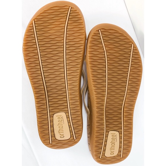 NEW Orthaheel Vionic Tan Strappy Thong Sandals 5 - Picture 8 of 8